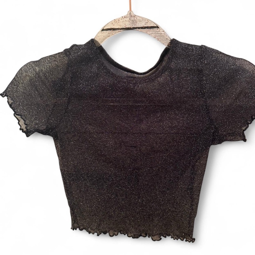 Sheer Black Glitter Top